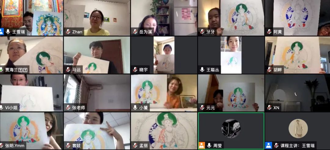 黑金白度母手绘唐卡,手绘白度母唐卡