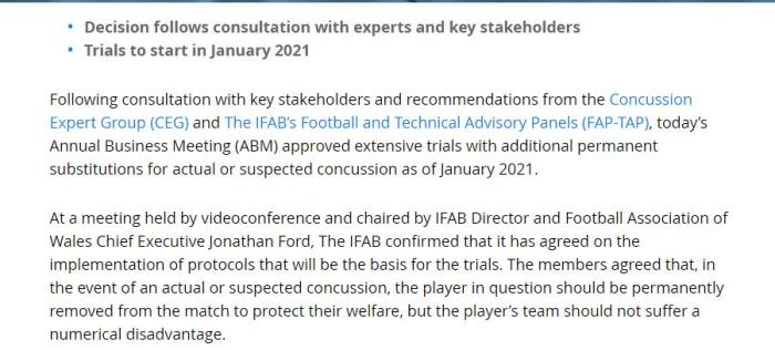 国际足联对头部受伤的规定,国际足联针对恶意犯规修改规则