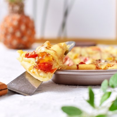 水果披萨怎么做好吃又简单视频,空气炸锅制作鸡蛋水果披萨视频