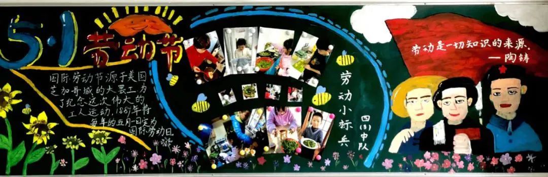 劳动节的黑板报粉笔画,劳动节小黑板报教程