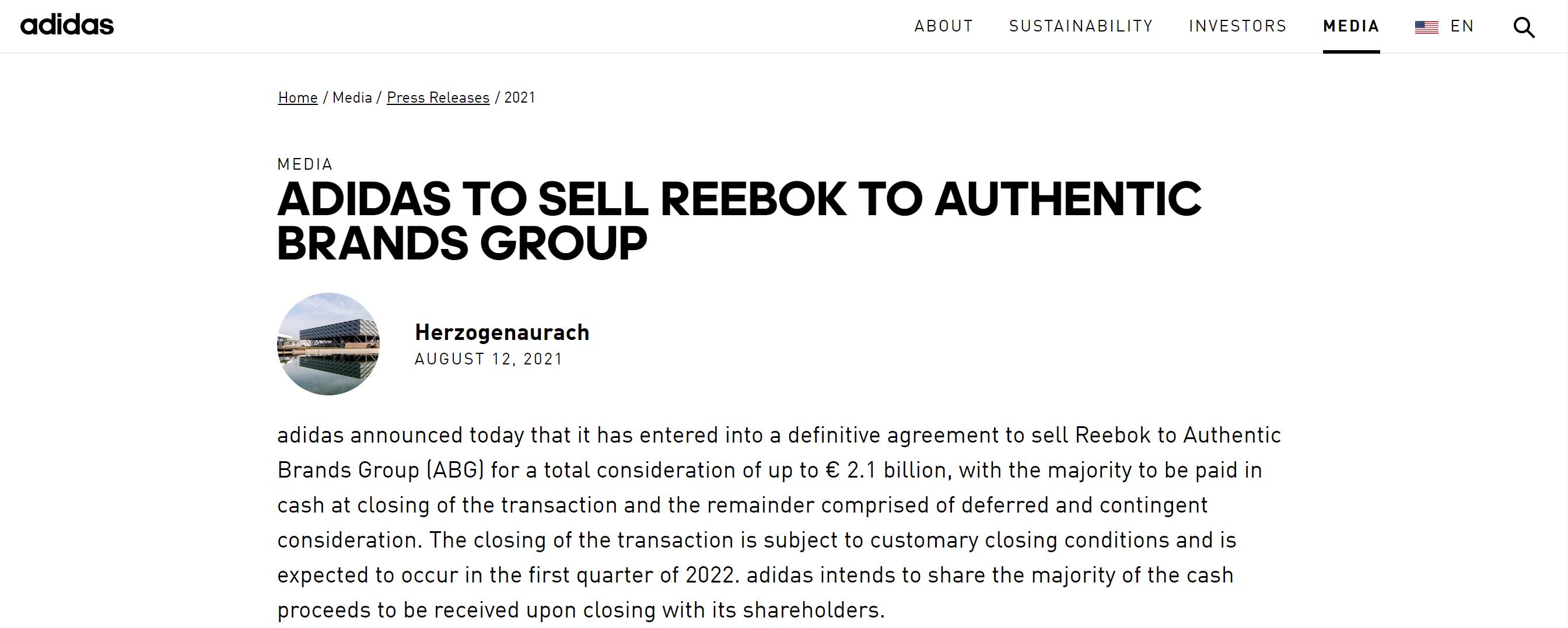 锐步脱离阿迪达斯,阿迪达斯旗下品牌锐步