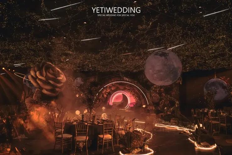 大型宇宙星空主题婚礼,一场神秘浪漫的星空主题婚礼
