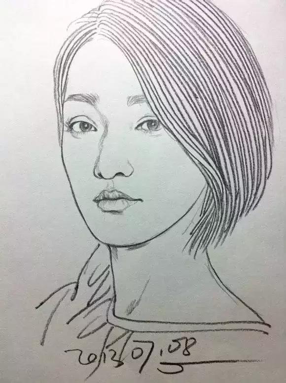 速写看一眼画一笔,用速写的方法画肖像画