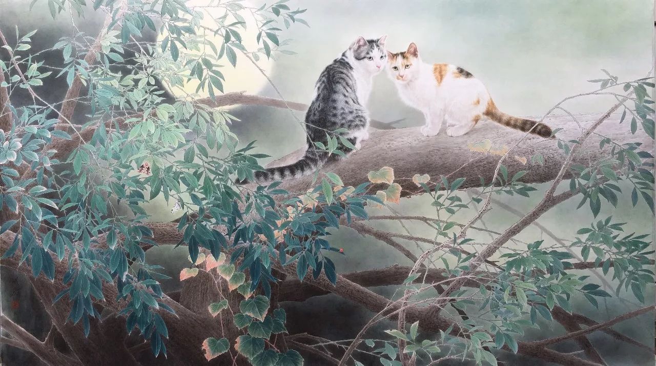 邢诚爱工笔画猫的图片,邢诚爱工笔画猫兔子高清大图