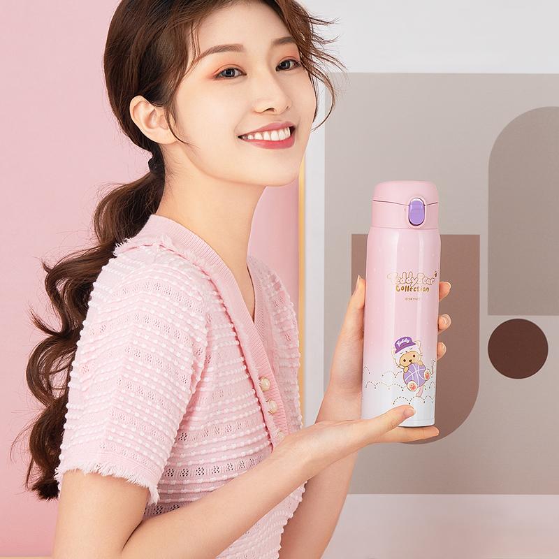 软吸管的猫咪保温杯,泰福高吸管杯