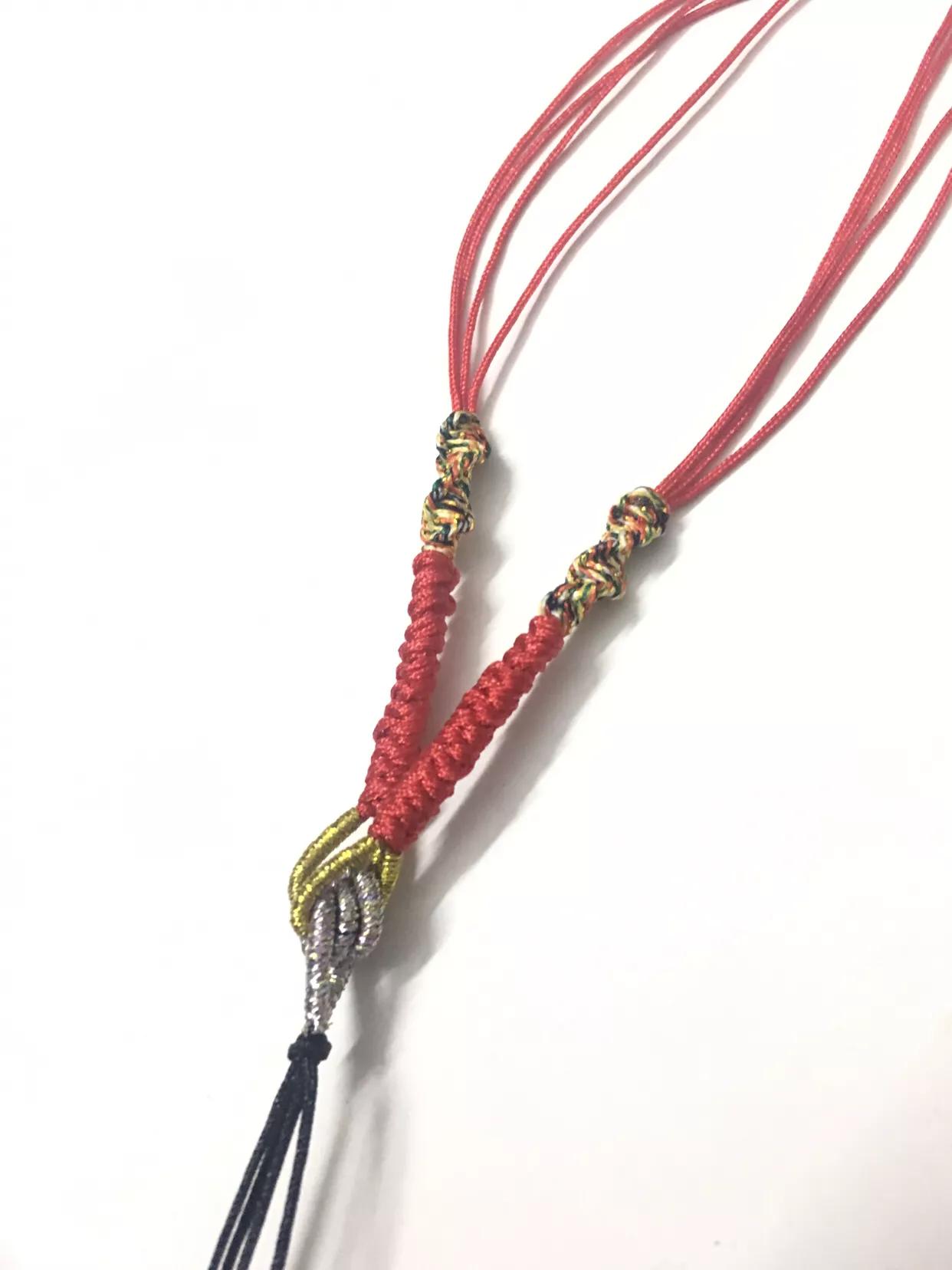 红绳四股编织貔貅,貔貅项链穿四根绳