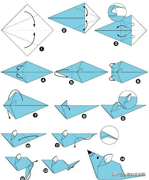 折纸十二生肖羊教程视频,动物折纸十二生肖简单折法