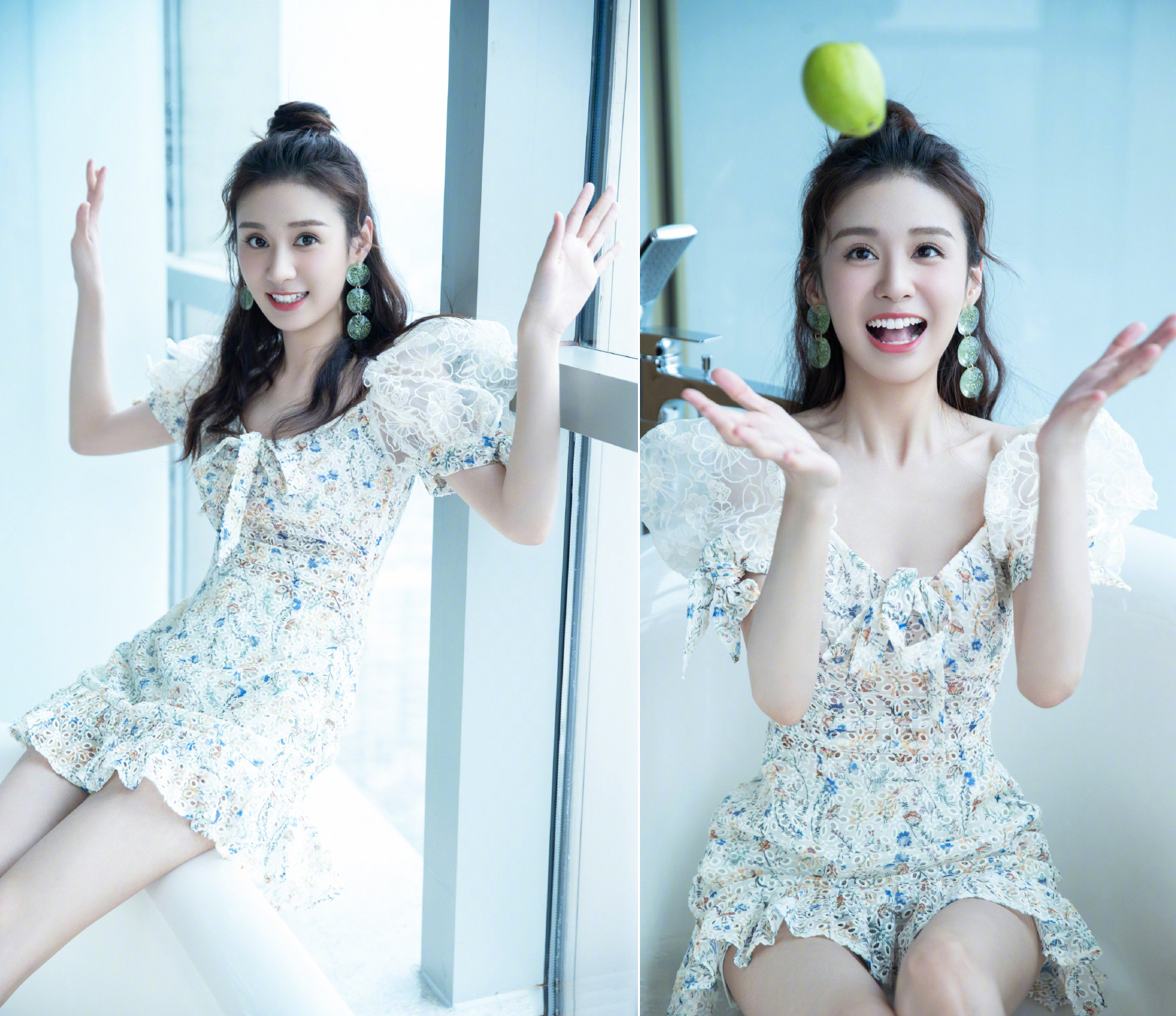 泫雅李沁,泫雅气质玫瑰花连衣裙