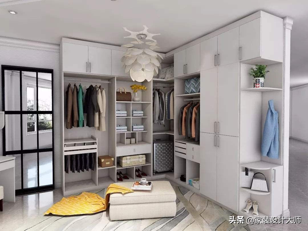 4平米衣帽间最佳布局图,衣帽间U形7开柜门柜体结构图