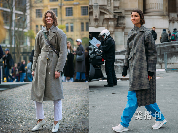 时尚咖色大衣的穿衣搭配,秋冬咖色格子大衣穿搭