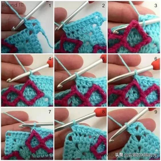 曼陀罗毯子编织教程,苏菲花园曼陀罗毯子钩法高清图解