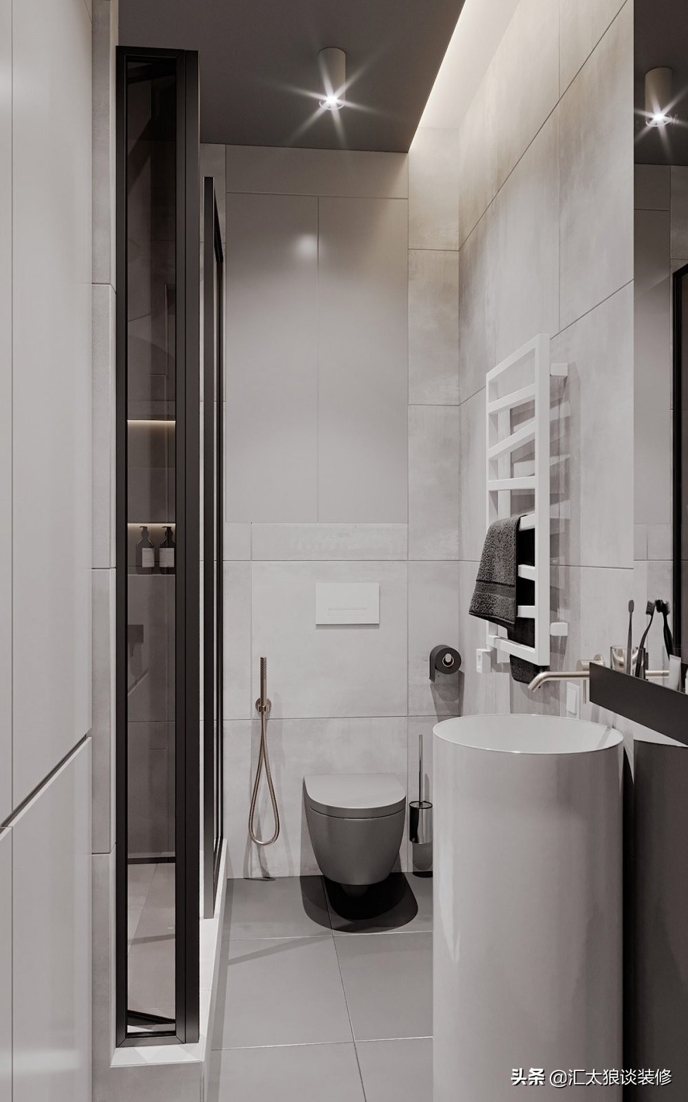 黑白灰的简约空间时尚不过时装修,75平黑白灰简约风