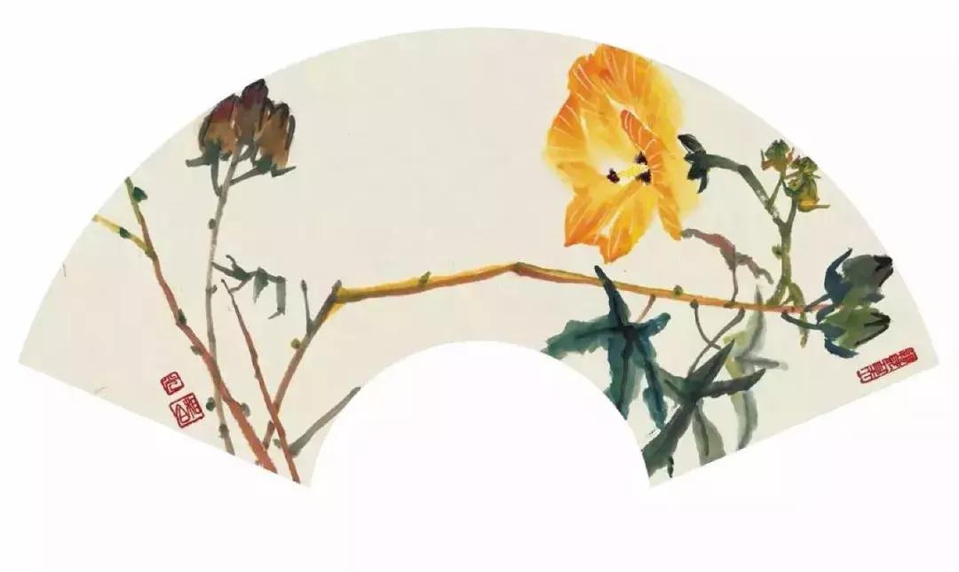 国画团扇花卉画法,国画中常见花卉的画法