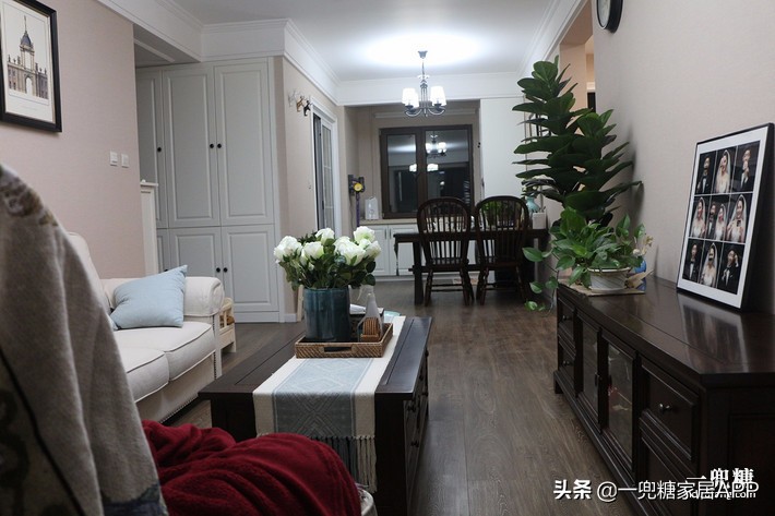 美式玄关背景墙,美式复古风格入户玄关迎门墙