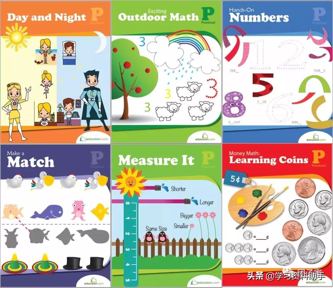 美国非常经典的从学龄前到小学5年级的综合练习册，可*载下**打印！
