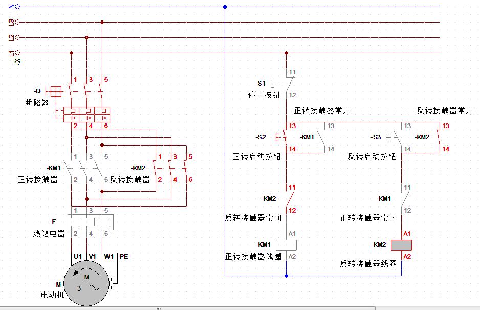 三相电机正反转控制电路接线,一分钟学会电机正反转