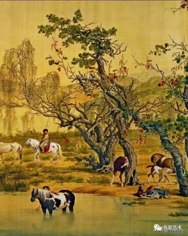郎世宁百骏图茶席,郎世宁百骏图真迹小长卷真品价值