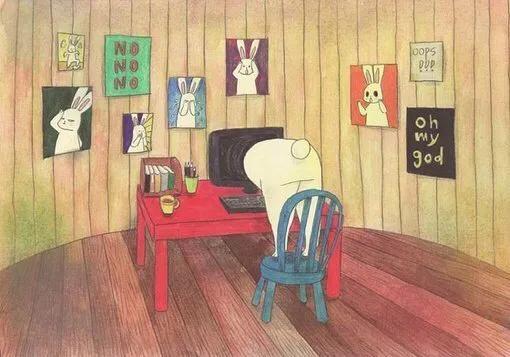 韩国插画师可爱兔子,插画师兔子