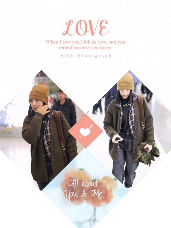 董洁皮毛一体外套,董洁蓝色光滑亮丽的外套