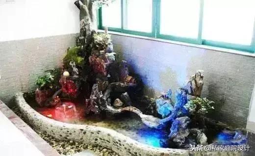 一米宽的阳台怎么设计鱼池假山,上海阳台流水假山鱼池景观设计