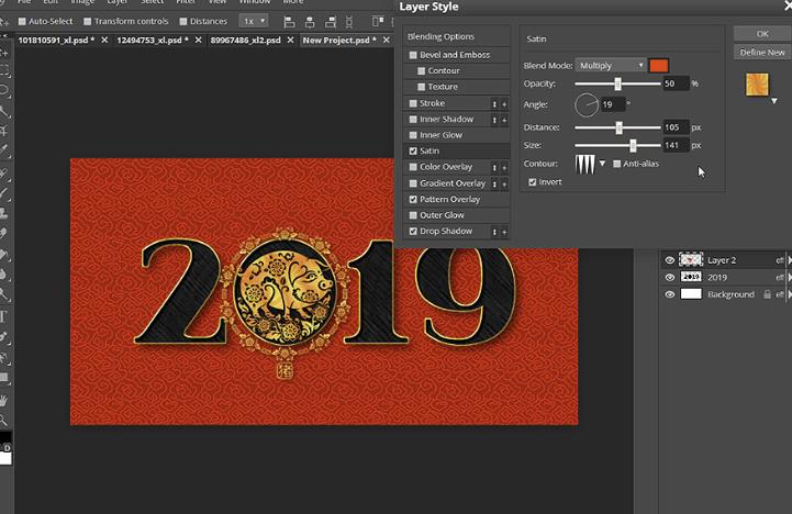 2019年新年贺卡图片,新的一年的新年贺卡