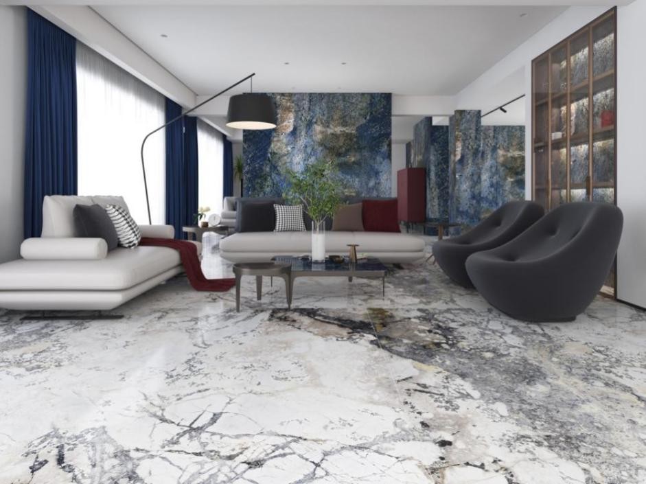 现代轻奢风客厅装修瓷砖用什么色,2020最流行瓷砖轻奢风