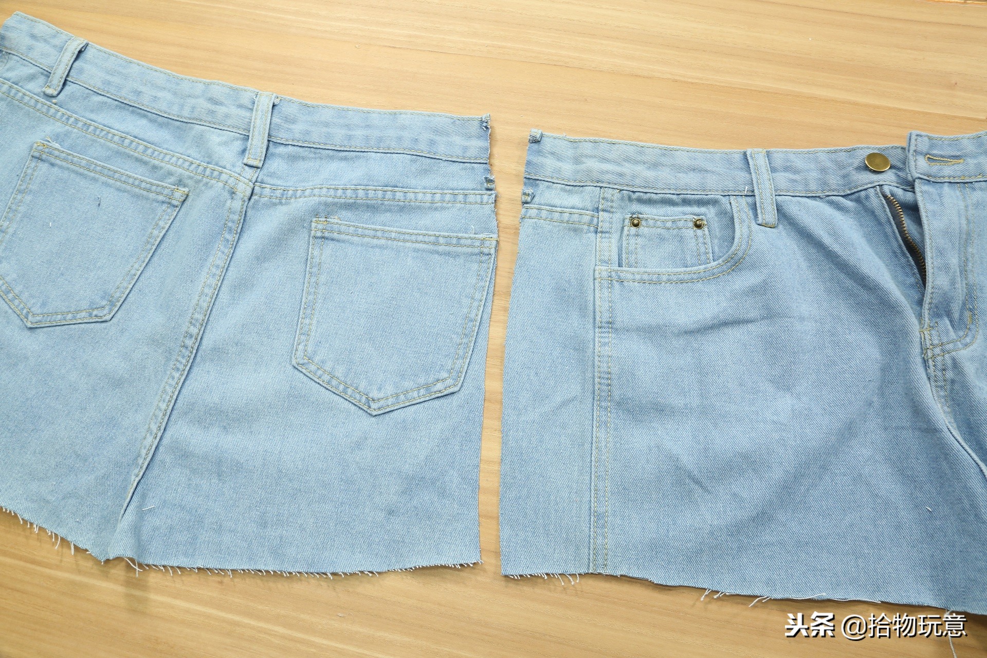 破旧裤子怎么改造裙子,破旧的裤子怎么改