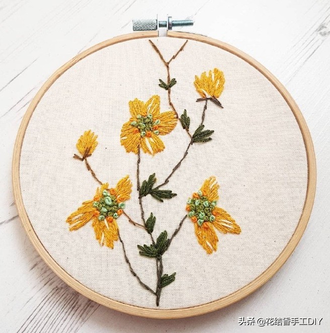刺绣初学图案小清新花草,各种针法刺绣教程