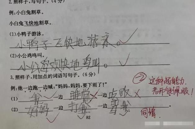 小学学霸作业本批改,小学生作业批改奇葩