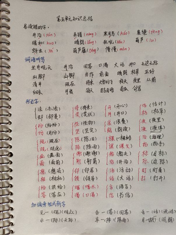 人教版二年级上册语文第五单元卷,二年级人教版语文1-4单元重点归纳