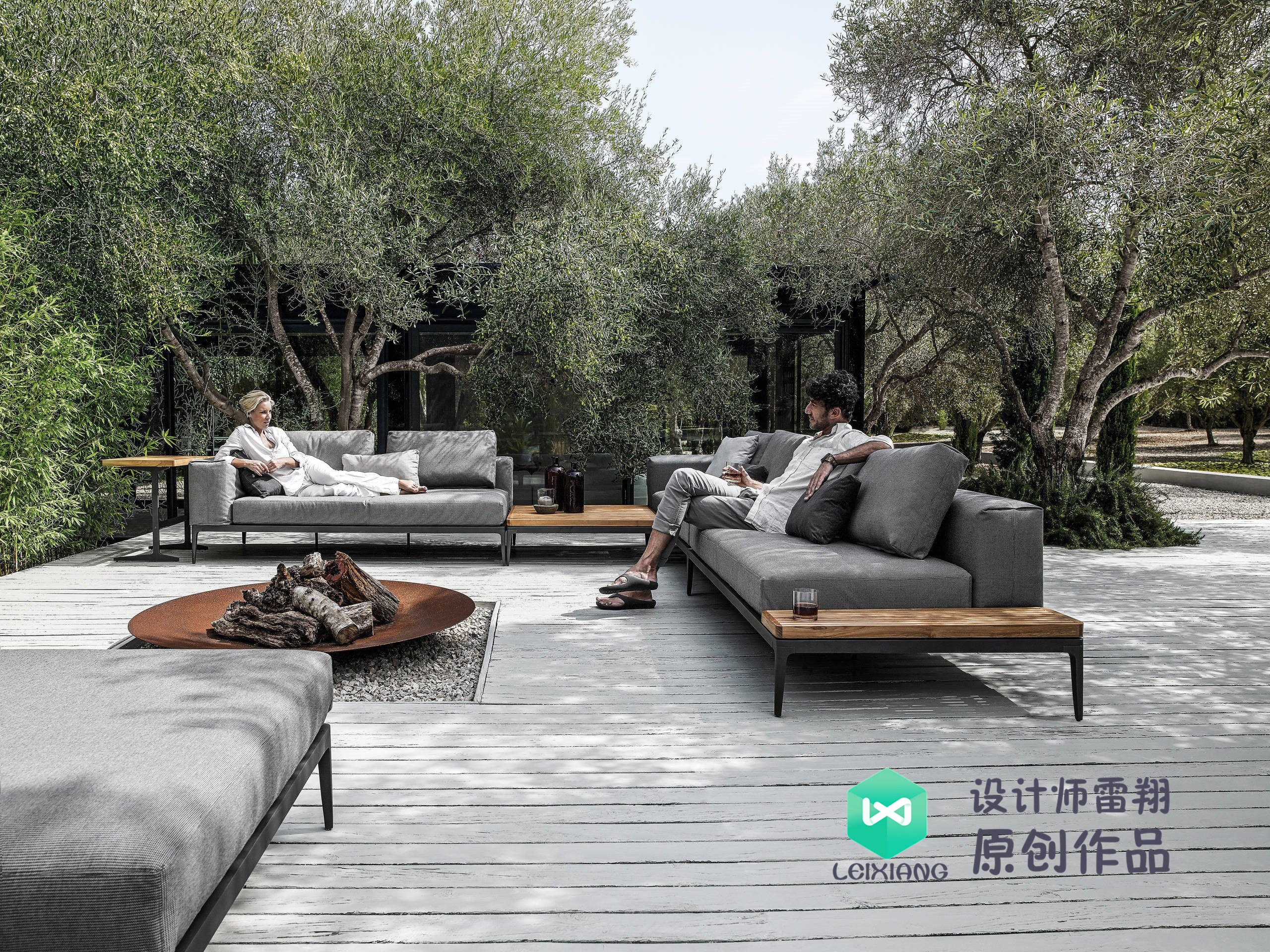 庭院防腐木颜色搭配效果图,庭院怎么铺装防腐木