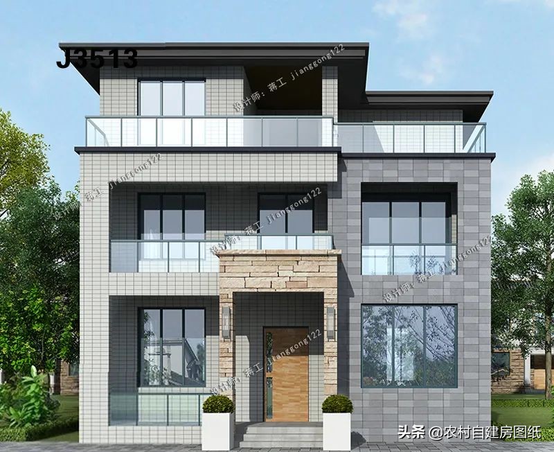 农村三层别墅图片大全带大露台,农村最简单的三层别墅带露台