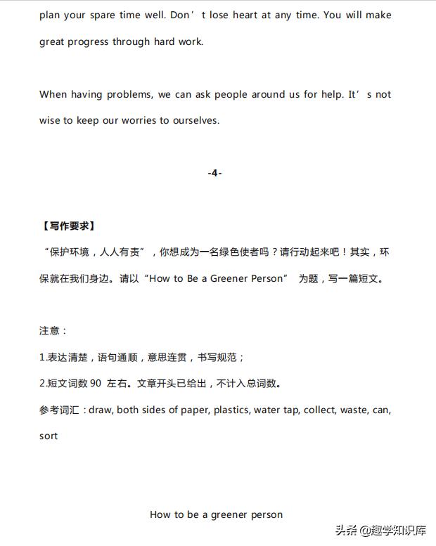 英语作文每日背初中,一定要背的英语经典作文36篇