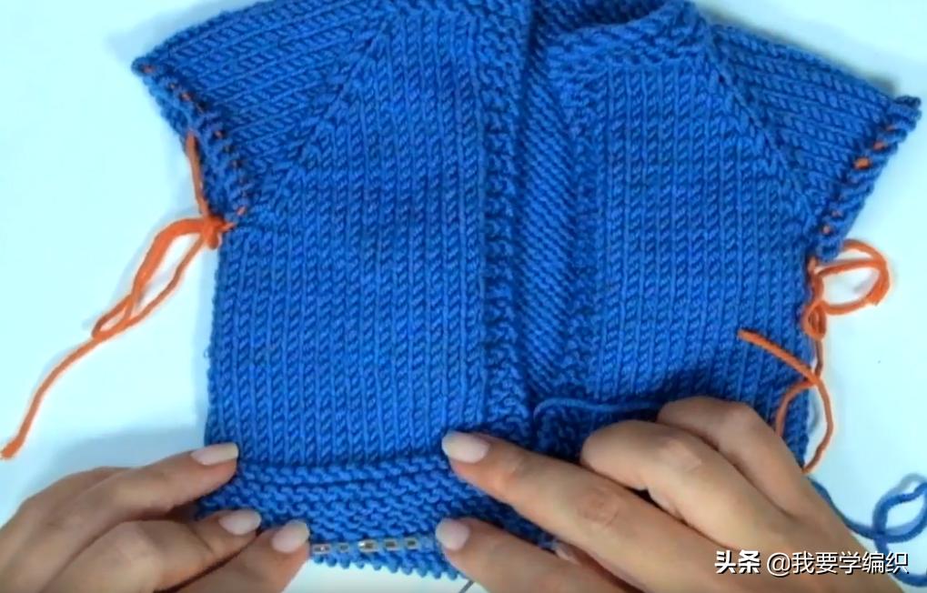 宝宝插肩袖开衫从下往上织的教程,织插肩方法从肩开始织