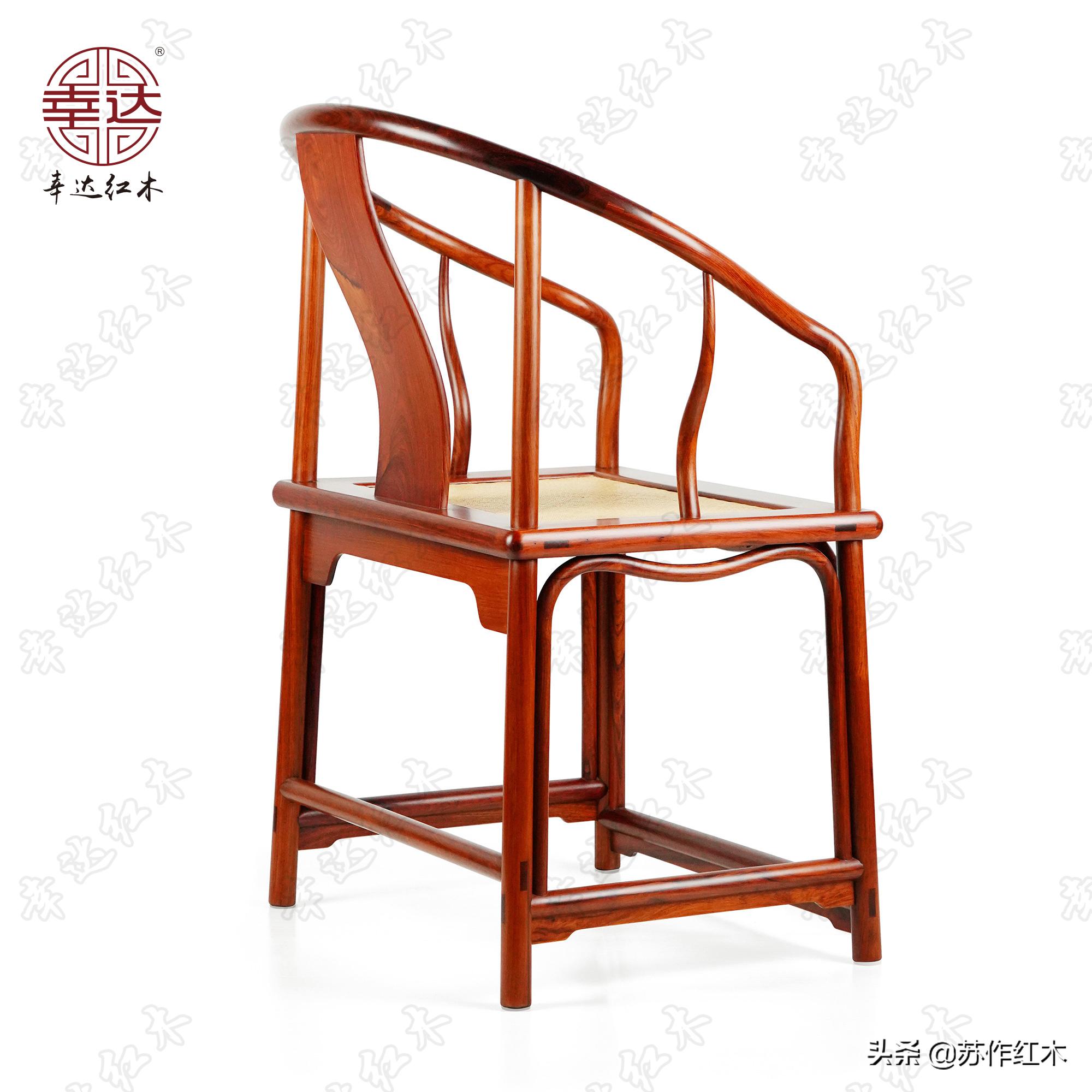 日式矮式圈椅,刺猬紫檀安思远垂手圈椅