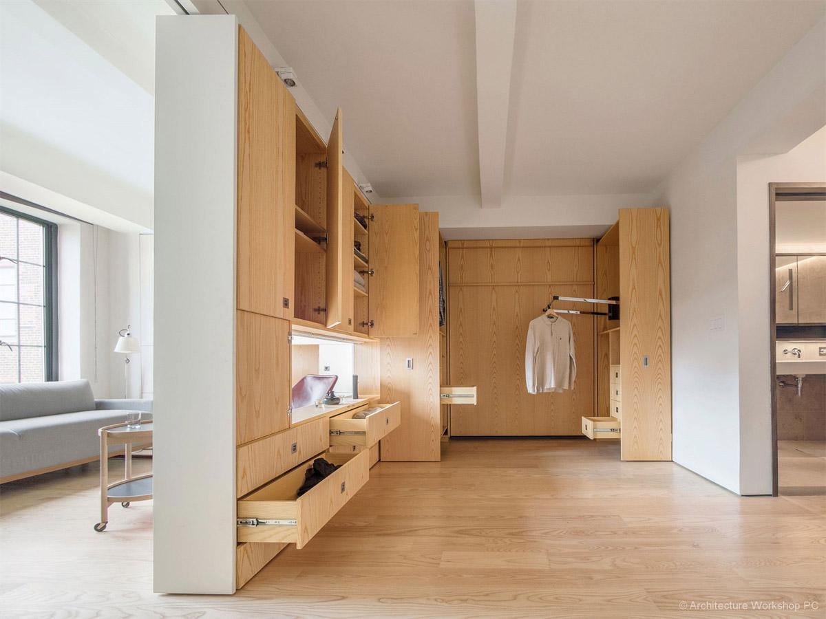 分割式衣柜小户型,卧室一分为二隔断衣柜带书柜两用