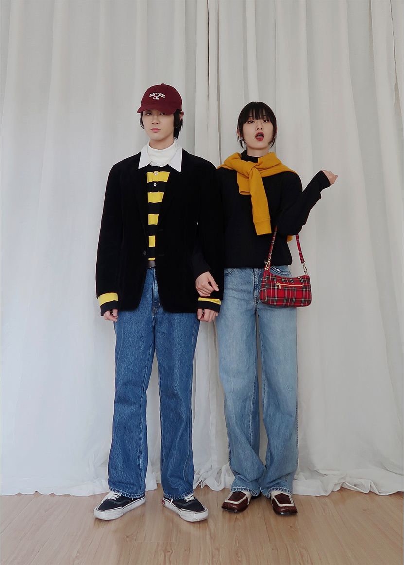 优衣库u系列双排扣棉服穿搭,优衣库u系列联名款冬季