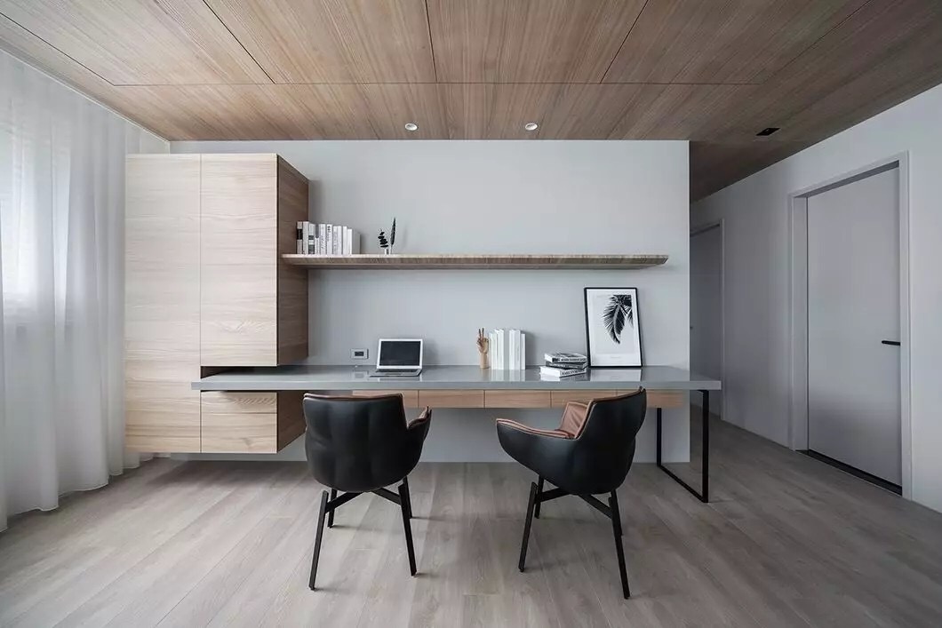 现代简约风电视背景墙装修风格,原木色电视背景墙效果图简约