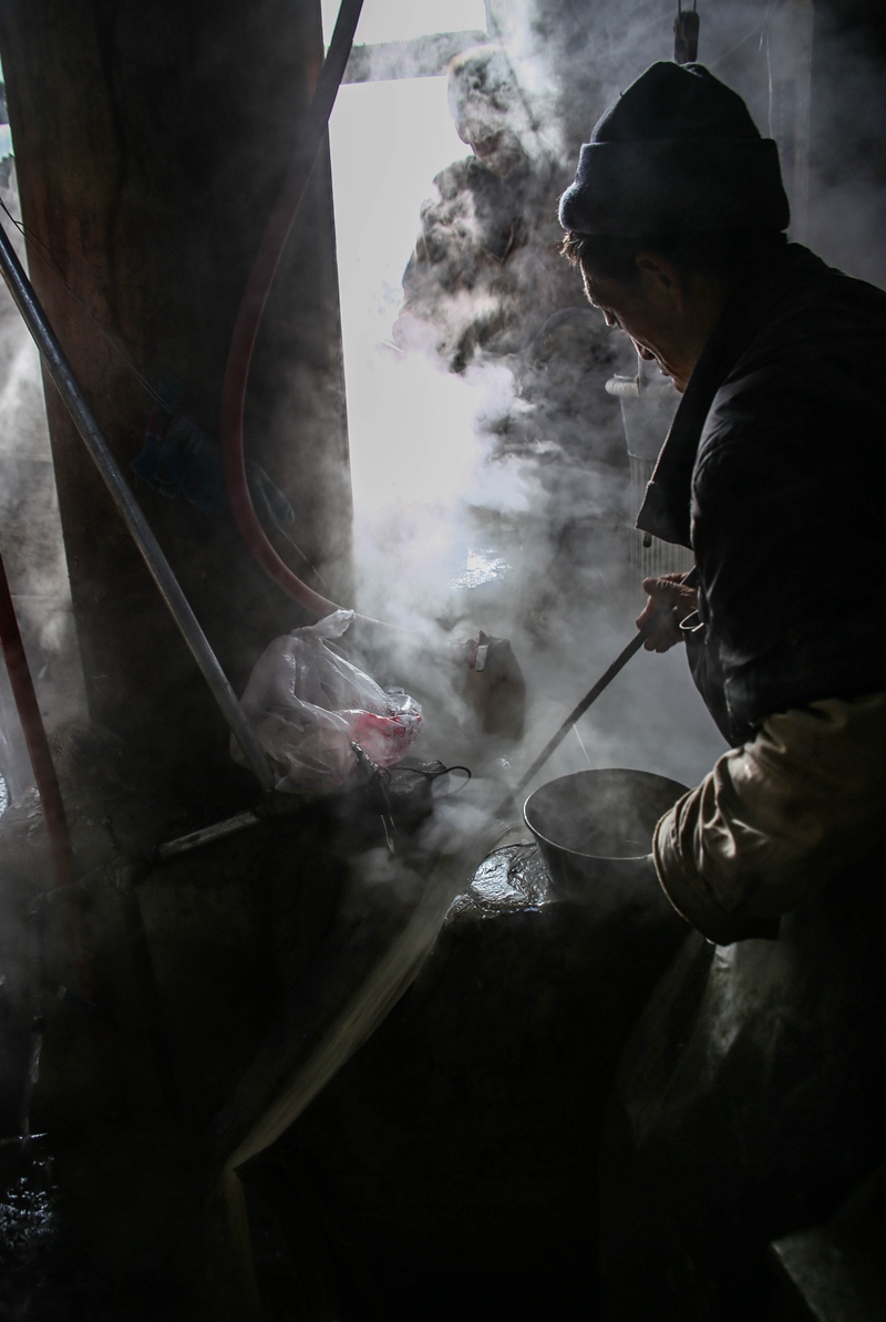 即将消失的美食味道,纯人工红薯粉条制作工艺