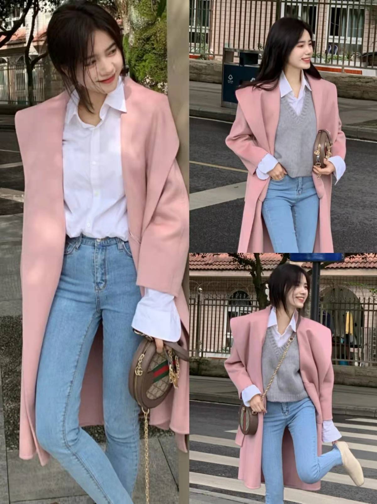 粉红色太减龄阿姨也能穿出少女感,老了才要装嫩粉色裤子粉色鞋子