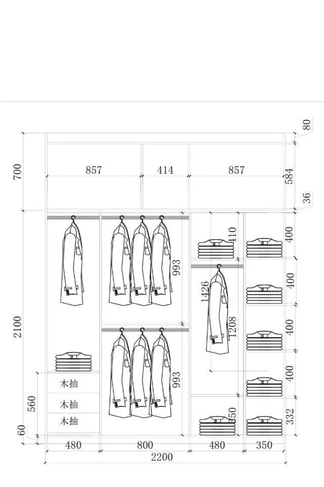 零基础怎样出衣柜结构图,各种尺寸衣柜布局尺寸图