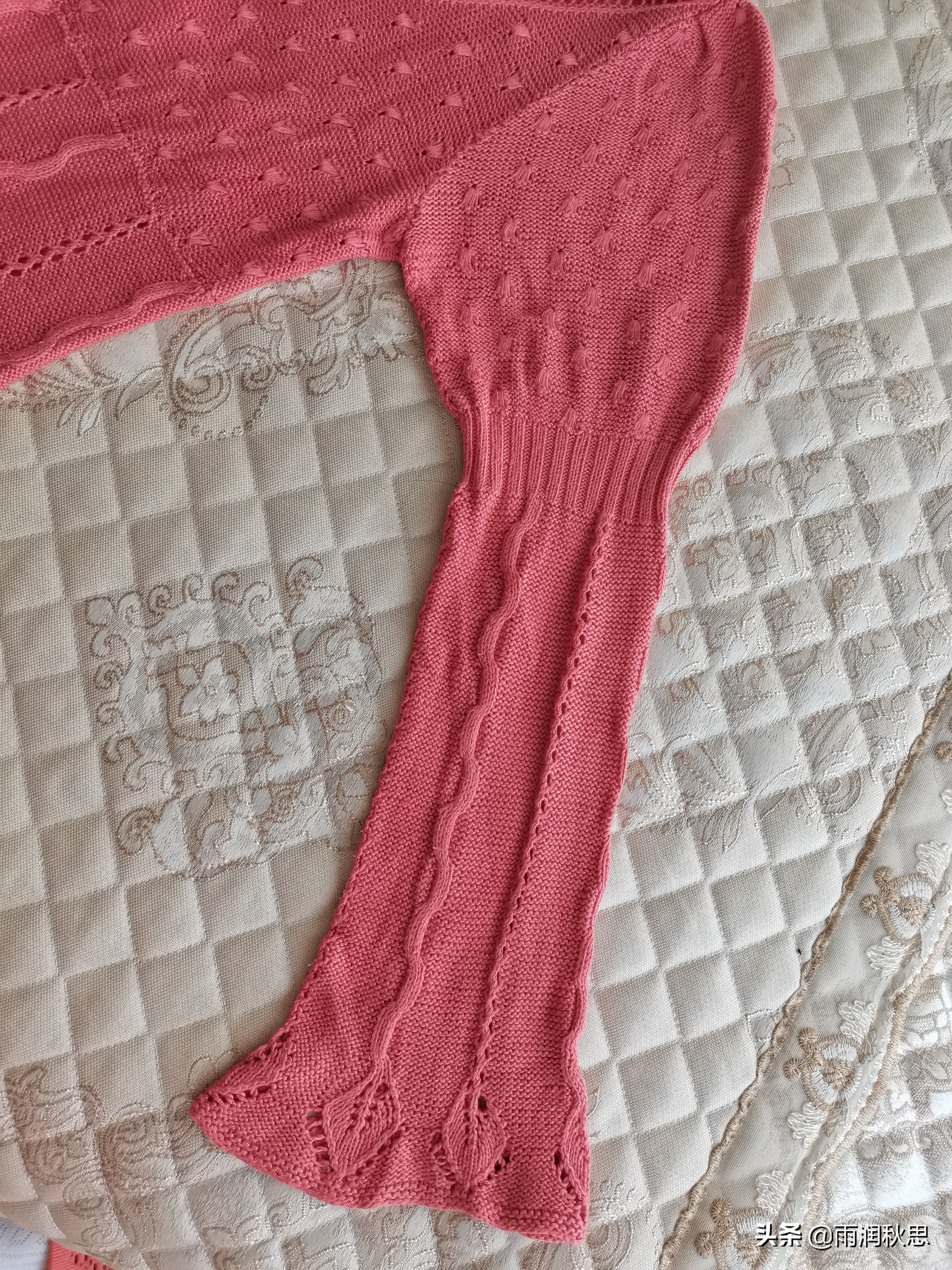 圆领树叶花的编织教程,怎样用棉线编树叶