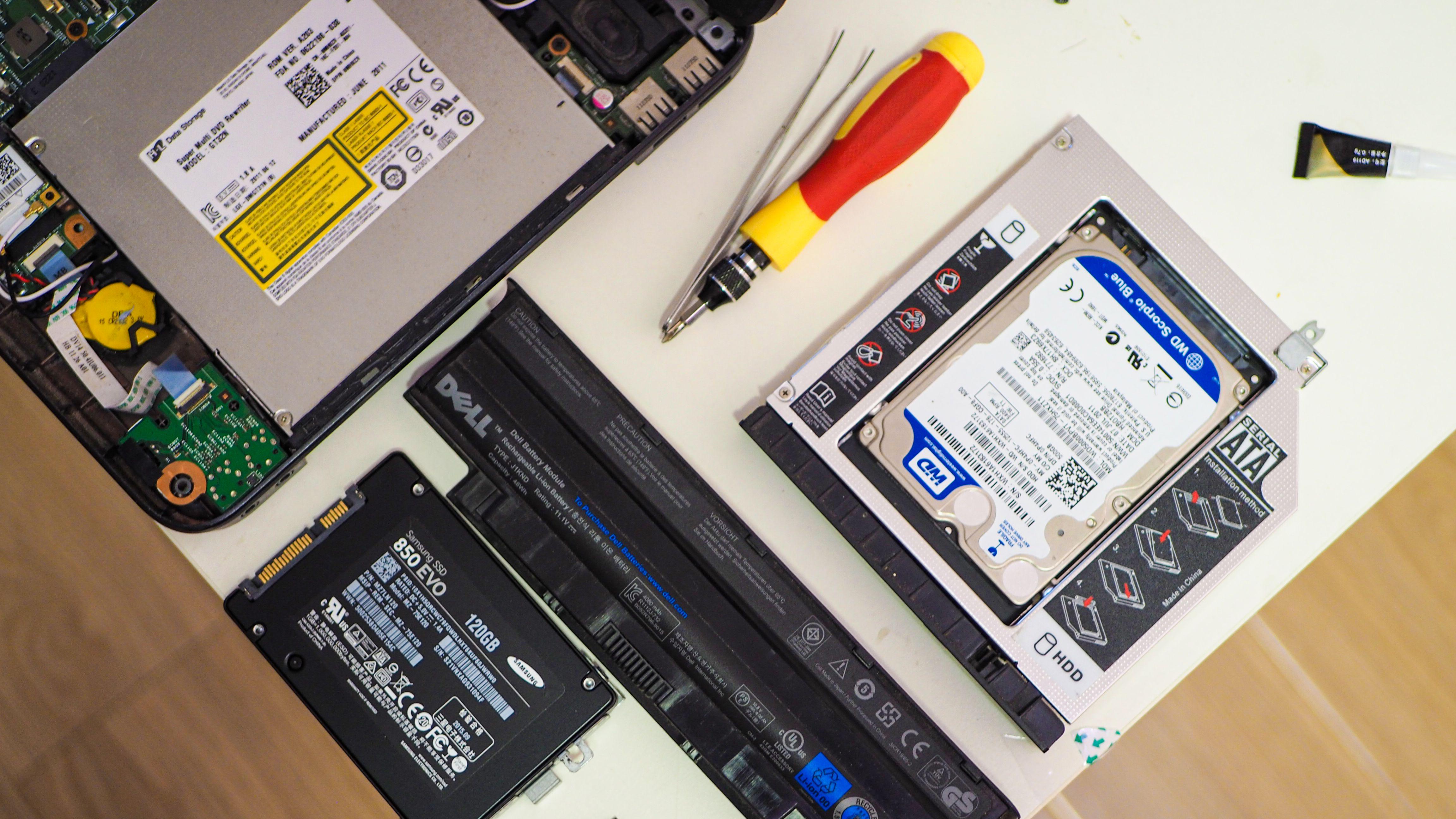 旧笔记本换固态和内存,旧电脑光驱改造cd机