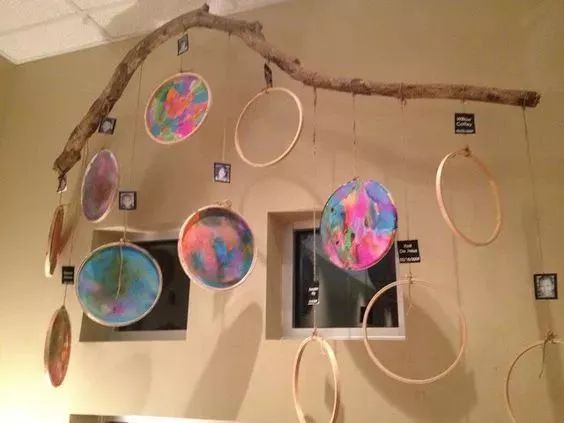 幼儿园用干树枝做成的手工,树枝创意100种手工画幼儿园