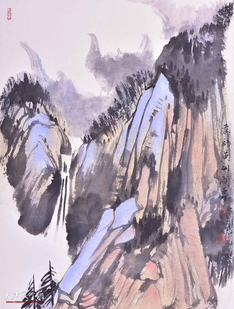 天津市青年山水画家闫勇,天津画家闫勇作品