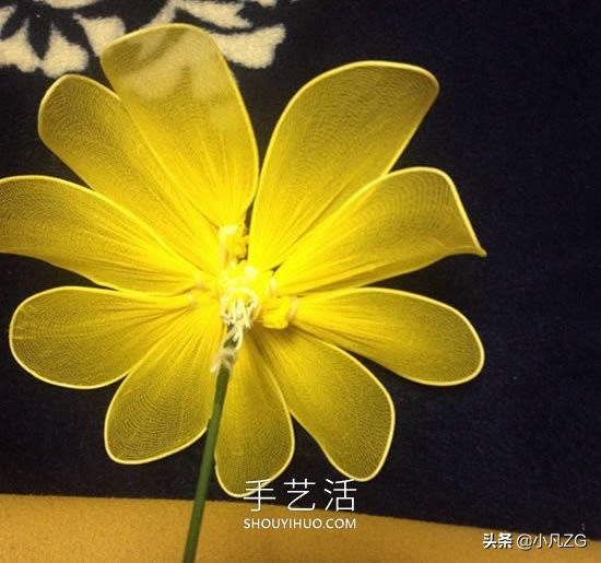 简单的丝网花制作教程,向日葵丝网花制作没有胶枪
