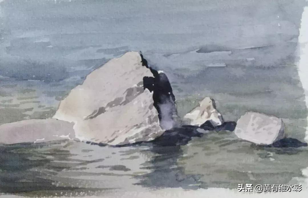 水彩画山风景入门,远山画法入门教程