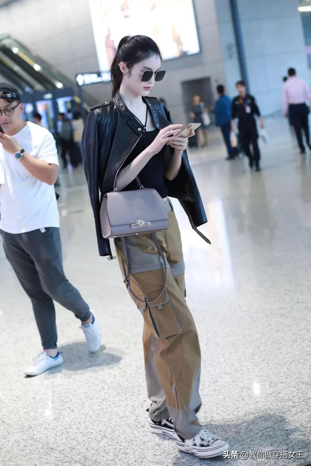 春天穿搭帆布鞋,春天倪妮穿衣搭配