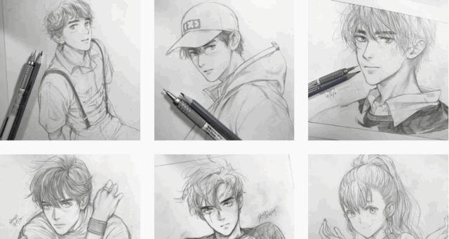 绘画手绘动漫铅笔画,绘画灵感儿童