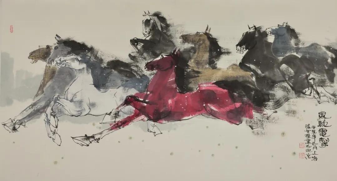 八骏雄风字画,名家精品国画八骏图